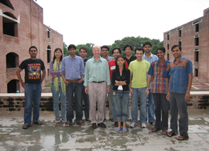 Larry Garber with students in India